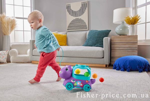 Каталка з кульками Веселий трицератопс багатомовний Fisher-Price HNR53